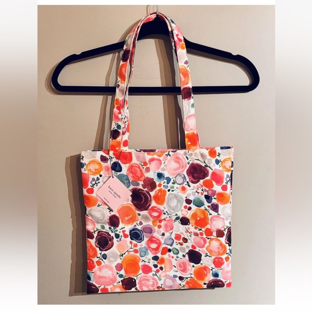 Kate Spade Floral Fabric Book Bag Tote - Picture 2 of 3